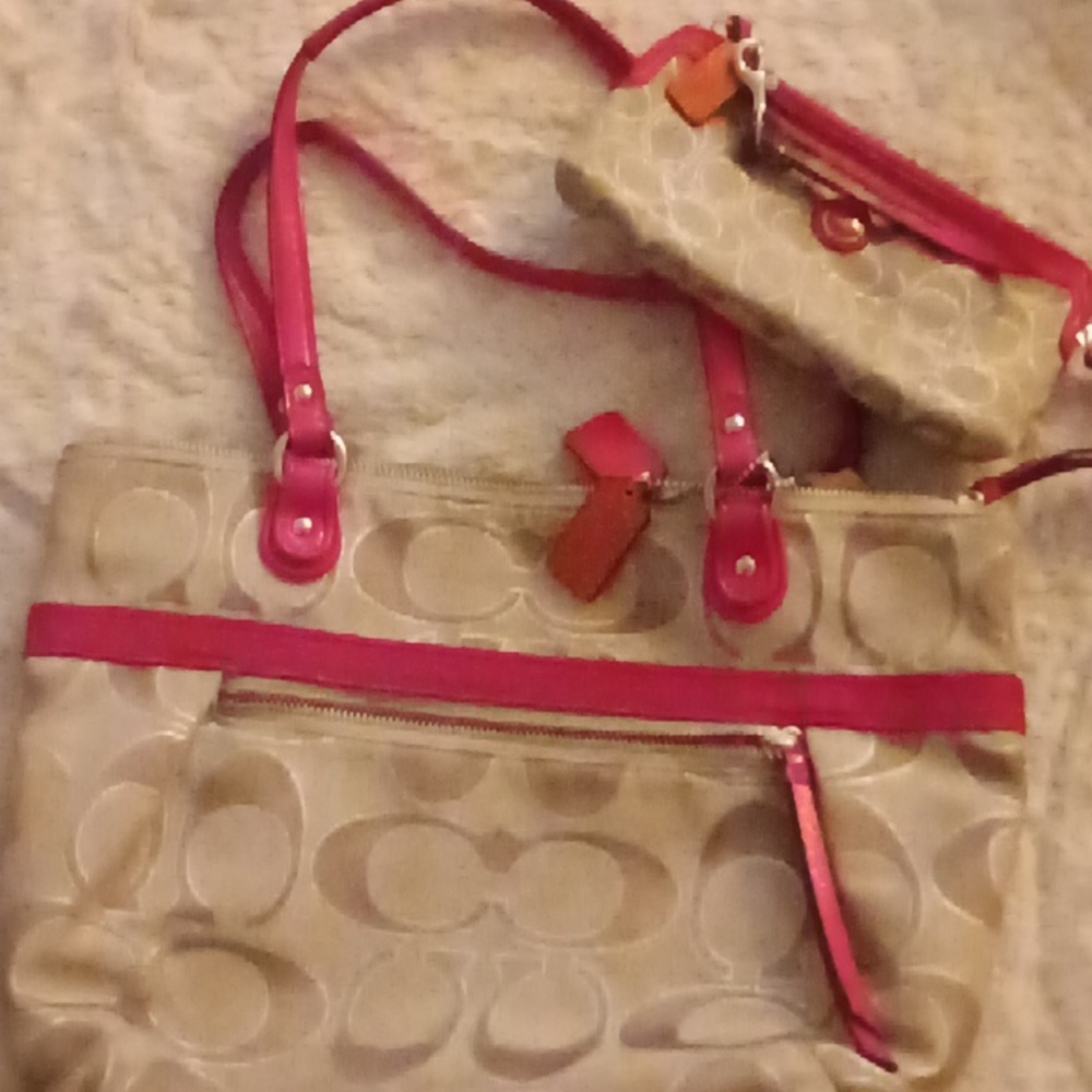 Coach purse and matching wallet wristlet